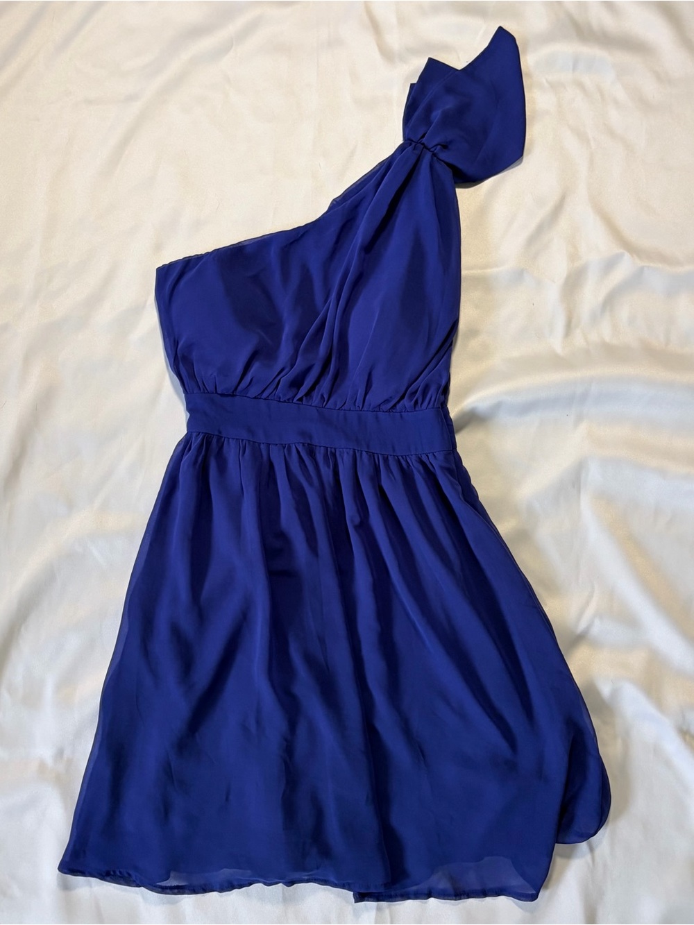 Francesca's Collections One-Shoulder Cobalt Blue Asymmetrical Dress